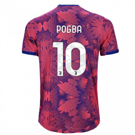 Kandiny Femme Maillot Paul Pogba #10 Rose Rouge Bleu Troisieme 2022/23 T-shirt