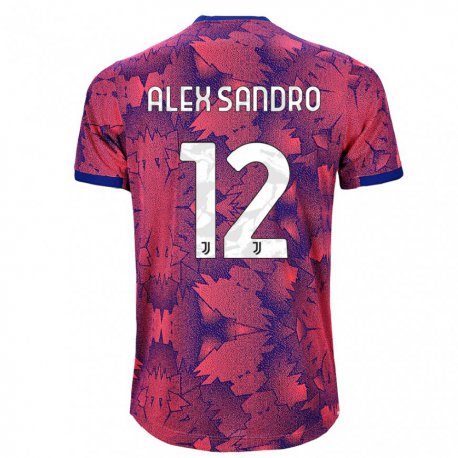 Kandiny Femme Maillot Alex Sandro #12 Rose Rouge Bleu Troisieme 2022/23 T-shirt