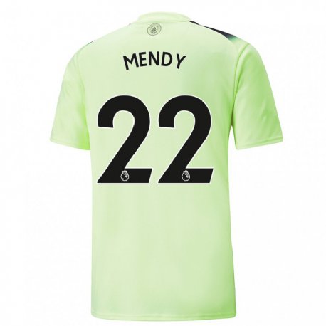 Kandiny Femme Maillot Benjamin Mendy #22 Vert Gris Foncé Troisieme 2022/23 T-shirt