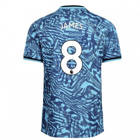Kandiny Femme Maillot Angharad James #8 Bleu Bleu Foncé Troisieme 2022/23 T-shirt