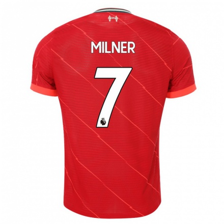 Femme Maillot James Milner #7 Rouge Tenues Domicile 2021/22 T-shirt
