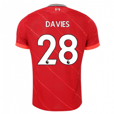 Femme Maillot Ben Davies #28 Rouge Tenues Domicile 2021/22 T-shirt