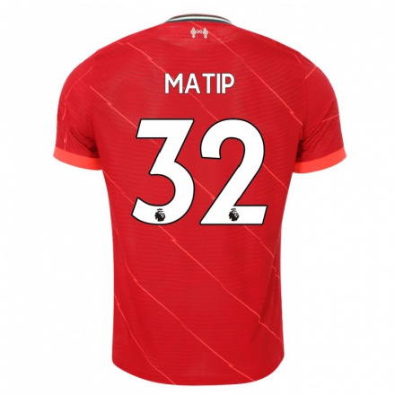 Femme Maillot Joel Matip #32 Rouge Tenues Domicile 2021/22 T-Shirt