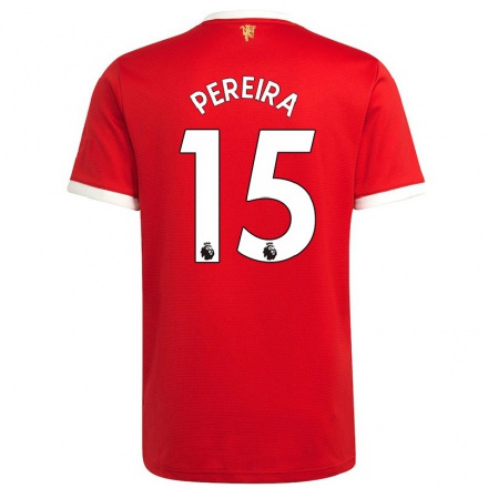 Femme Maillot Andreas Pereira #15 Rouge Tenues Domicile 2021/22 T-shirt
