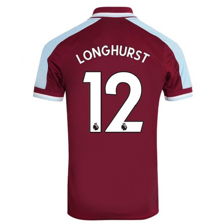 Femme Maillot Kate Longhurst #12 Bordeaux Tenues Domicile 2021/22 T-Shirt