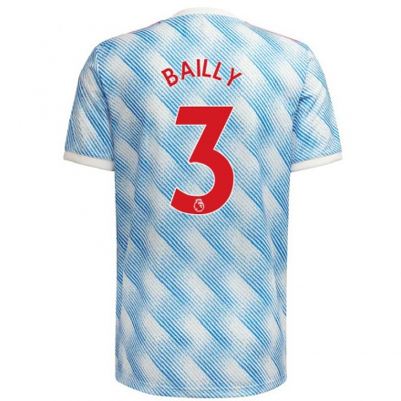 Femme Maillot Eric Bailly #3 Bleu Blanc Tenues Extérieur 2021/22 T-shirt