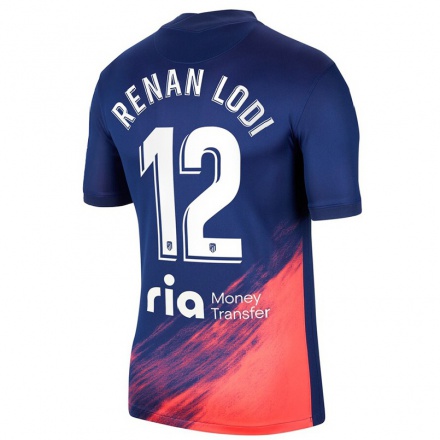 Femme Maillot Renan Lodi #12 Bleu Foncé Orange Tenues Extérieur 2021/22 T-Shirt