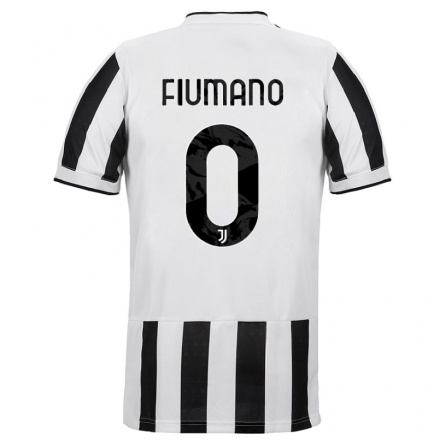 Femme Maillot Filippo Fiumano #0 Blanc Noir Tenues Domicile 2021/22 T-Shirt