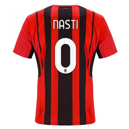 Femme Maillot Marco Nasti #0 Rouge Noir Tenues Domicile 2021/22 T-Shirt