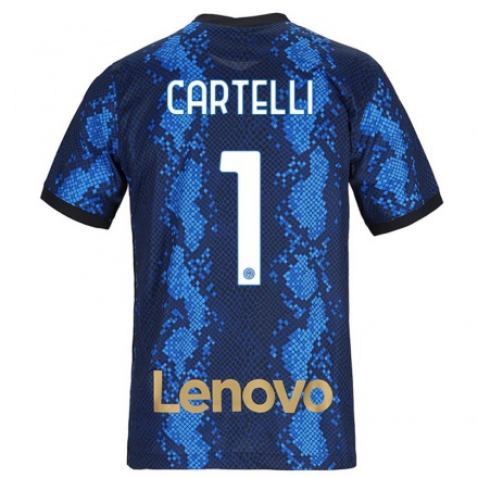Femme Maillot Carlotta Cartelli #1 Bleu Foncé Tenues Domicile 2021/22 T-Shirt
