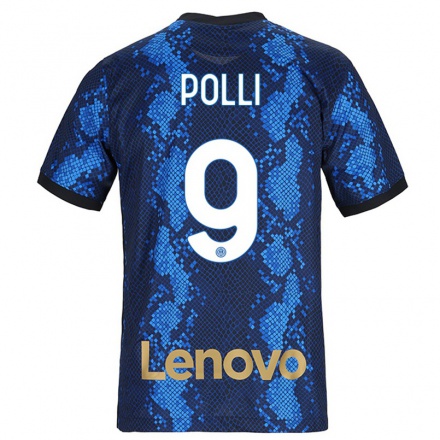 Femme Maillot Elisa Polli #9 Bleu Foncé Tenues Domicile 2021/22 T-Shirt