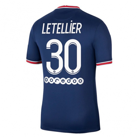 Femme Maillot Alexandre Letellier #30 Bleu Foncé Tenues Domicile 2021/22 T-Shirt