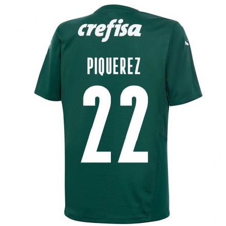 Femme Maillot Joaquin Piquerez #22 Vert Foncé Tenues Domicile 2021/22 T-shirt