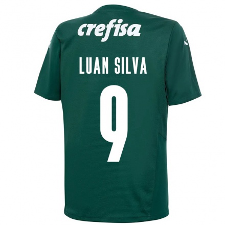 Femme Maillot Luan Silva #9 Vert Foncé Tenues Domicile 2021/22 T-shirt