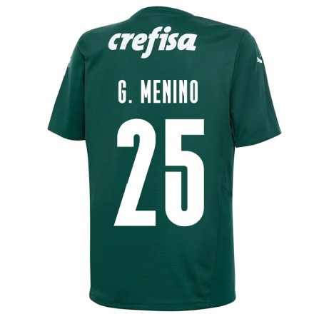 Femme Maillot Gabriel Menino #25 Vert Foncé Tenues Domicile 2021/22 T-Shirt