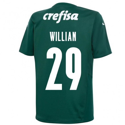 Femme Maillot Willian #29 Vert Foncé Tenues Domicile 2021/22 T-Shirt