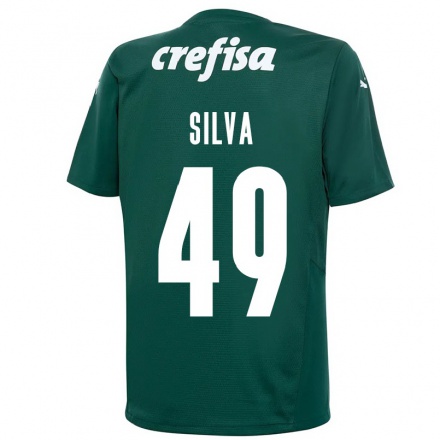 Femme Maillot Gabriel Silva #49 Vert Foncé Tenues Domicile 2021/22 T-Shirt