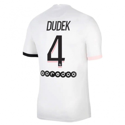 Femme Maillot Paulina Dudek #4 Blanc Rose Tenues Extérieur 2021/22 T-Shirt