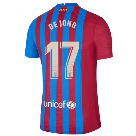 Femme Football Maillot Luuk de Jong #17 Bleu Bordeaux Tenues Domicile 2021/22 T-Shirt