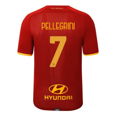 Femme Football Maillot Lorenzo Pellegrini #7 Rouge Tenues Domicile 2021/22 T-Shirt