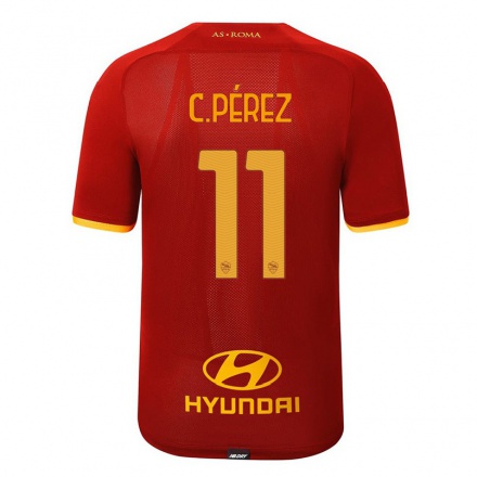 Femme Football Maillot Carles Perez #11 Rouge Tenues Domicile 2021/22 T-shirt