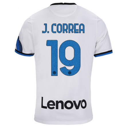 Femme Football Maillot Joaquin Correa #19 Blanc bleu Tenues Extérieur 2021/22 T-Shirt