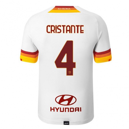 Femme Football Maillot Bryan Cristante #4 Blanc Tenues Extérieur 2021/22 T-Shirt