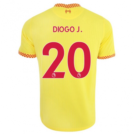 Femme Football Maillot Diogo Jota #20 Jaune Tenues Third 2021/22 T-shirt