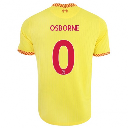 Femme Football Maillot Niall Osborne #0 Jaune Tenues Third 2021/22 T-Shirt