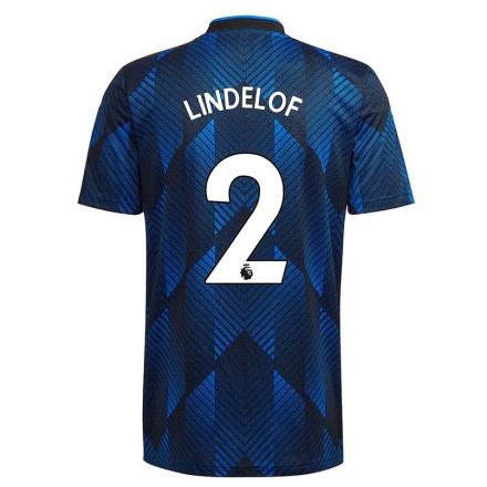 Femme Football Maillot Victor Lindelof #2 Bleu Foncé Tenues Third 2021/22 T-Shirt