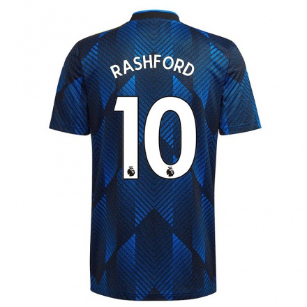 Femme Football Maillot Marcus Rashford #10 Bleu Foncé Tenues Third 2021/22 T-shirt