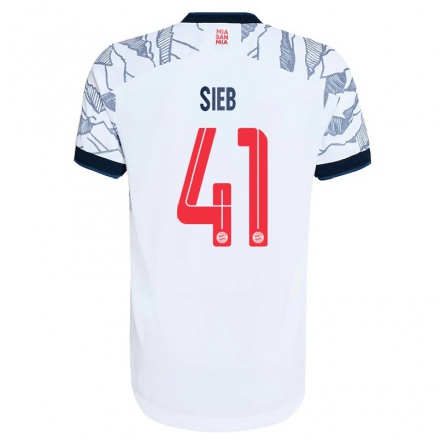 Femme Football Maillot Armindo Sieb #41 Gris Blanc Tenues Third 2021/22 T-Shirt