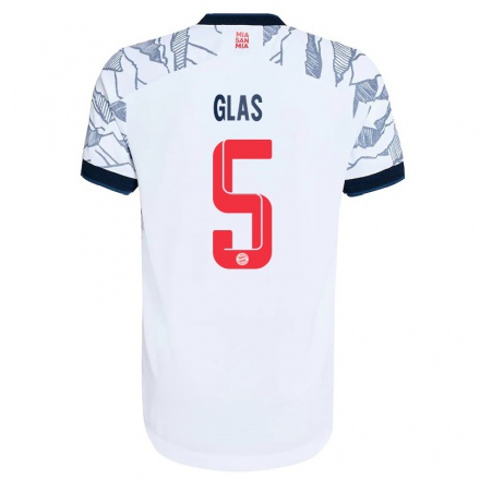 Femme Football Maillot Hanna Glas #5 Gris Blanc Tenues Third 2021/22 T-Shirt