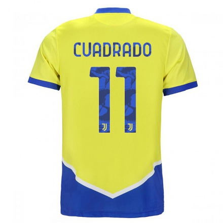 Femme Football Maillot Juan Cuadrado #11 Bleu Jaune Tenues Third 2021/22 T-Shirt