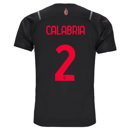 Femme Football Maillot Davide Calabria #2 Noir Tenues Third 2021/22 T-Shirt
