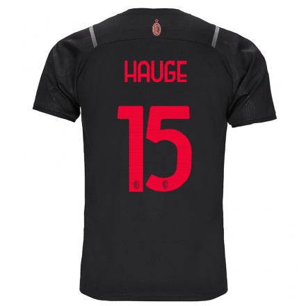Femme Football Maillot Jens Petter Hauge #15 Noir Tenues Third 2021/22 T-shirt