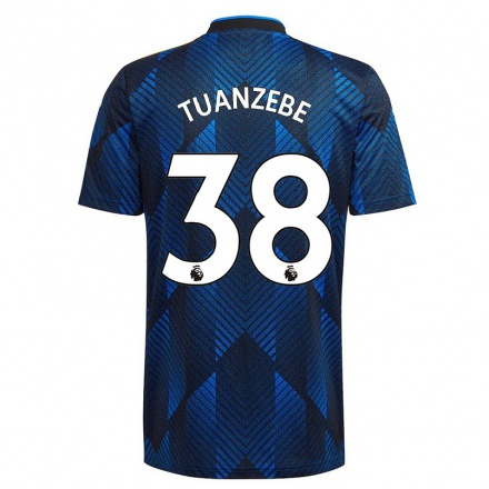 Femme Football Maillot Axel Tuanzebe #38 Bleu Foncé Tenues Third 2021/22 T-Shirt