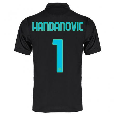 Femme Football Maillot Samir Handanovic #1 Noir Tenues Third 2021/22 T-Shirt