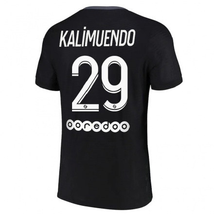 Femme Football Maillot Arnaud Kalimuendo #29 Noir Tenues Third 2021/22 T-Shirt