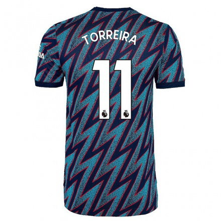 Femme Football Maillot Lucas Torreira #11 Bleu Noir Tenues Third 2021/22 T-Shirt