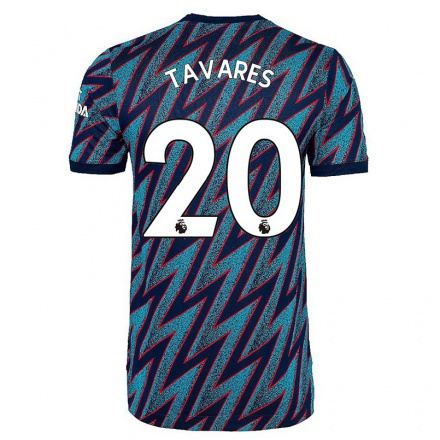 Femme Football Maillot Nuno Tavares #20 Bleu Noir Tenues Third 2021/22 T-shirt