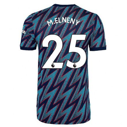 Femme Football Maillot Mohamed Elneny #25 Bleu Noir Tenues Third 2021/22 T-shirt