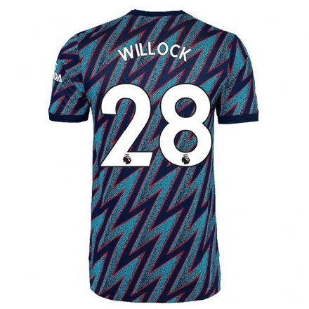 Femme Football Maillot Joe Willock #28 Bleu Noir Tenues Third 2021/22 T-shirt