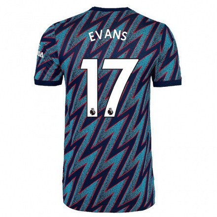 Femme Football Maillot Lisa Evans #17 Bleu Noir Tenues Third 2021/22 T-shirt
