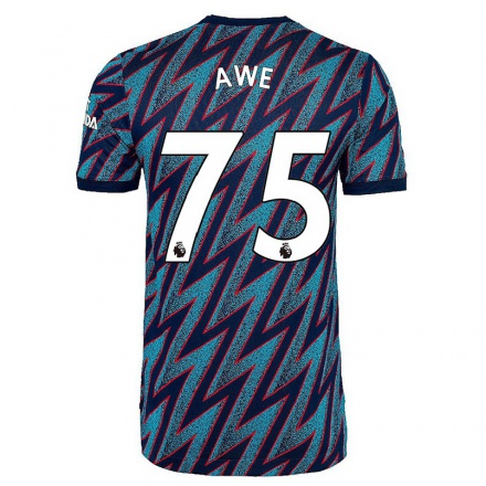 Femme Football Maillot Zach Awe #75 Bleu Noir Tenues Third 2021/22 T-shirt