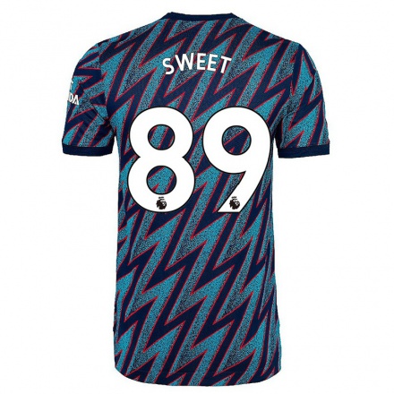 Femme Football Maillot James Sweet #89 Bleu Noir Tenues Third 2021/22 T-shirt