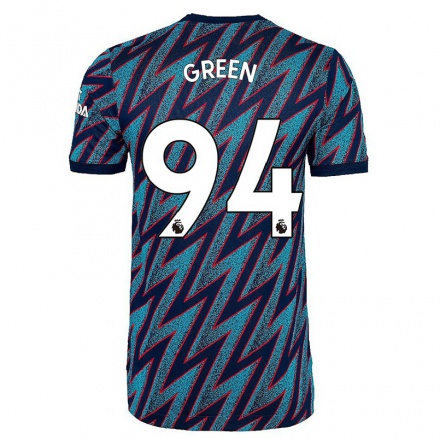 Femme Football Maillot Kaleel Green #94 Bleu Noir Tenues Third 2021/22 T-shirt