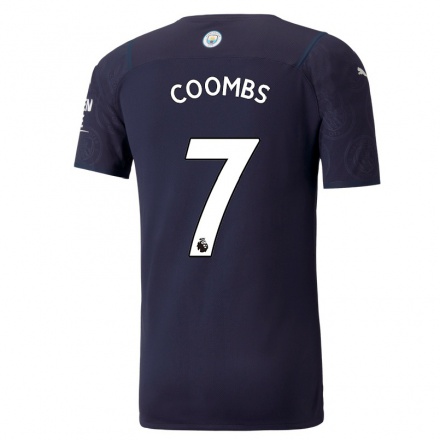 Femme Football Maillot Laura Coombs #7 Bleu Foncé Tenues Third 2021/22 T-Shirt