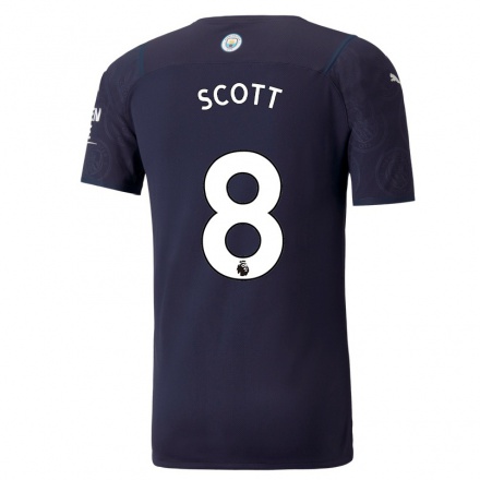 Femme Football Maillot Jill Scott #8 Bleu Foncé Tenues Third 2021/22 T-Shirt