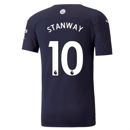 Femme Football Maillot Georgia Stanway #10 Bleu Foncé Tenues Third 2021/22 T-Shirt